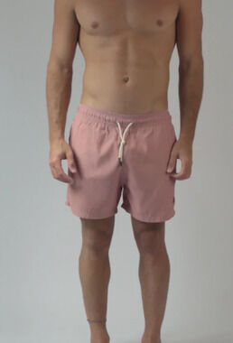 NEW Retromarine Classic Men's Dusty Pink Drawstring Swim Shorts Size M